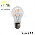 glass shape Copper Sapphire COB led filament bulb A60 6W